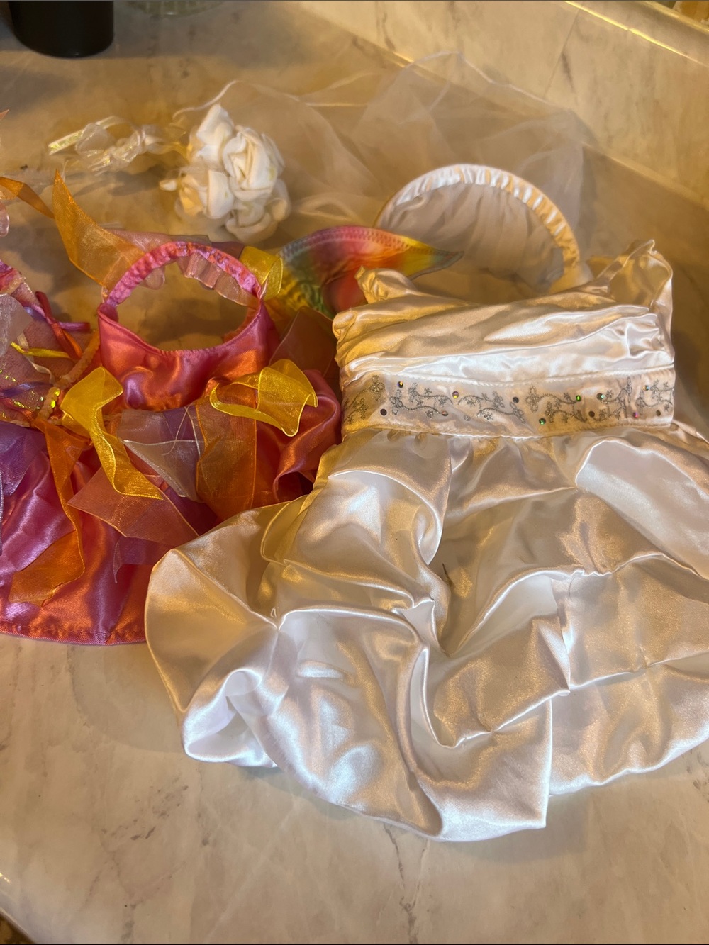 Build a bear outfits Satin White Doll Dress & Pink fairy outfits